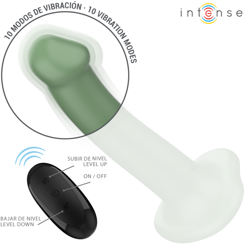 INTENSE - VIBREUR BECCA AVEC VENTOUSE 10 VIBRATIONS TÉLÉCOMMANDE VERTE