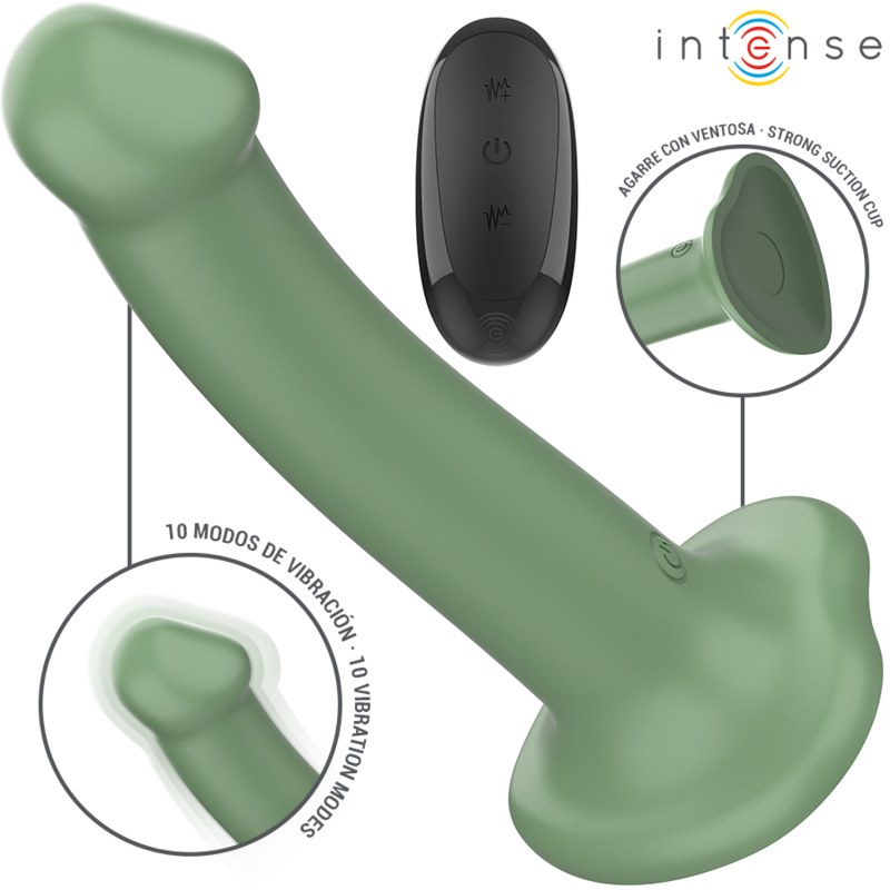 INTENSE - VIBREUR BECCA AVEC VENTOUSE 10 VIBRATIONS TÉLÉCOMMANDE VERTE