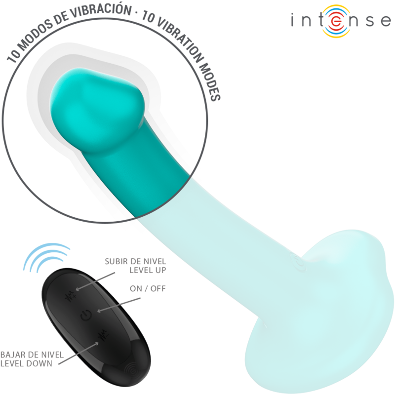 INTENSE - KATIE VIBRATEUR VENTOUSES 10 VIBRATIONS BLEU TÉLÉCOMMANDE