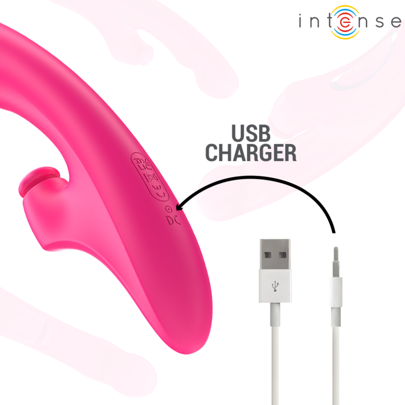 INTENSE - VIBREUR EMI 13,5 CM MULTIFONCTION 3 EN 1 10 VIBRATIONS ROSE