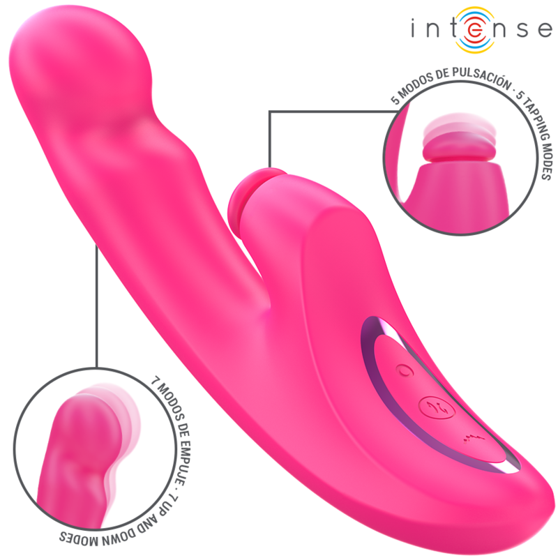 INTENSE - VIBREUR EMI 13,5 CM MULTIFONCTION 3 EN 1 10 VIBRATIONS ROSE
