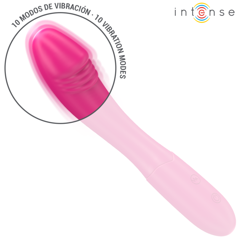 INTENSE - VIBREUR BELINDA 19 CM FLEXIBLE 10 VIBRATIONS ROSE