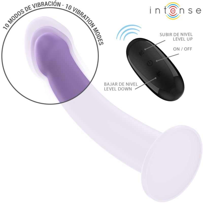 INTENSE - VIBREUR EDDIE 17,5 CM 10 VIBRATIONS VIOLET TÉLÉCOMMANDE