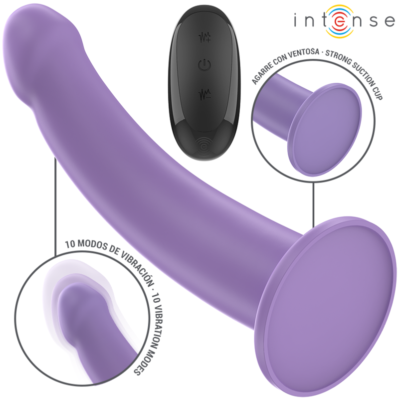 INTENSE - VIBREUR EDDIE 17,5 CM 10 VIBRATIONS VIOLET TÉLÉCOMMANDE