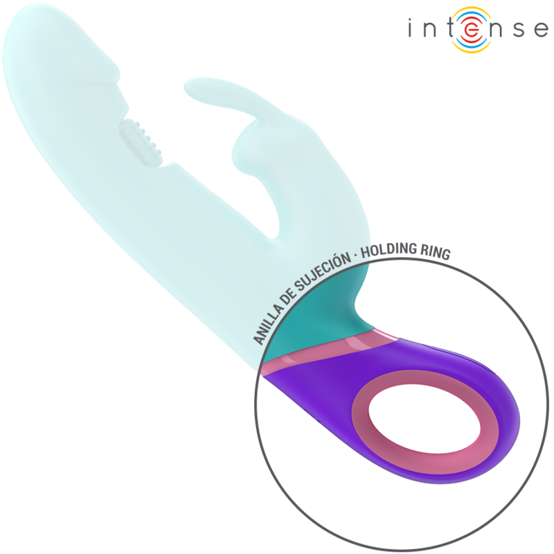 INTENSE - VIBREUR LAPIN MONICA AVEC STIMULATEUR ROTATIF POINT G BLEU