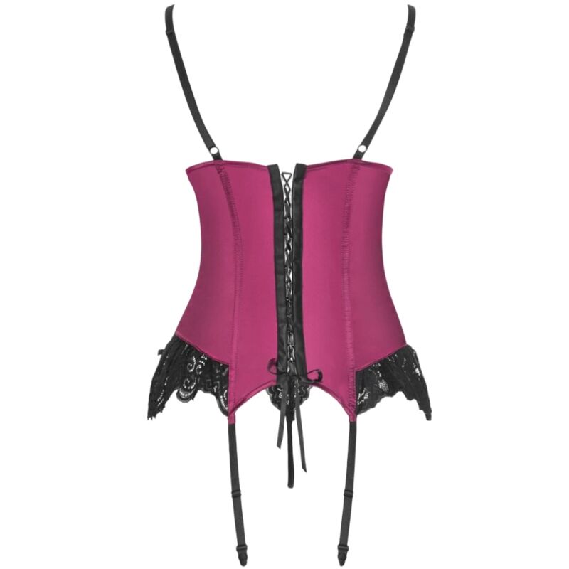 LIVCO CORSETTI FASHION - AGRAFENA CF 90436 CORSET + TANGA BOURGOGNE S/M