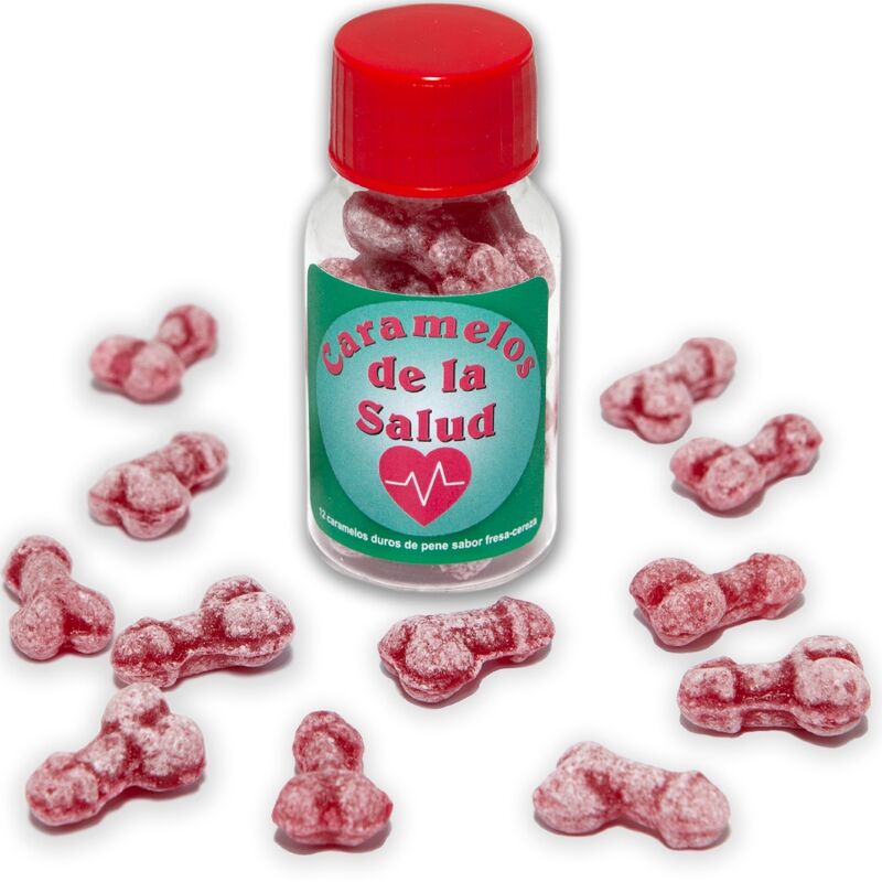 DIABLO PICANTE - 12 BONBONS ÉNERGÉTIQUES FORME PÉNIS FRAISE/CERISE