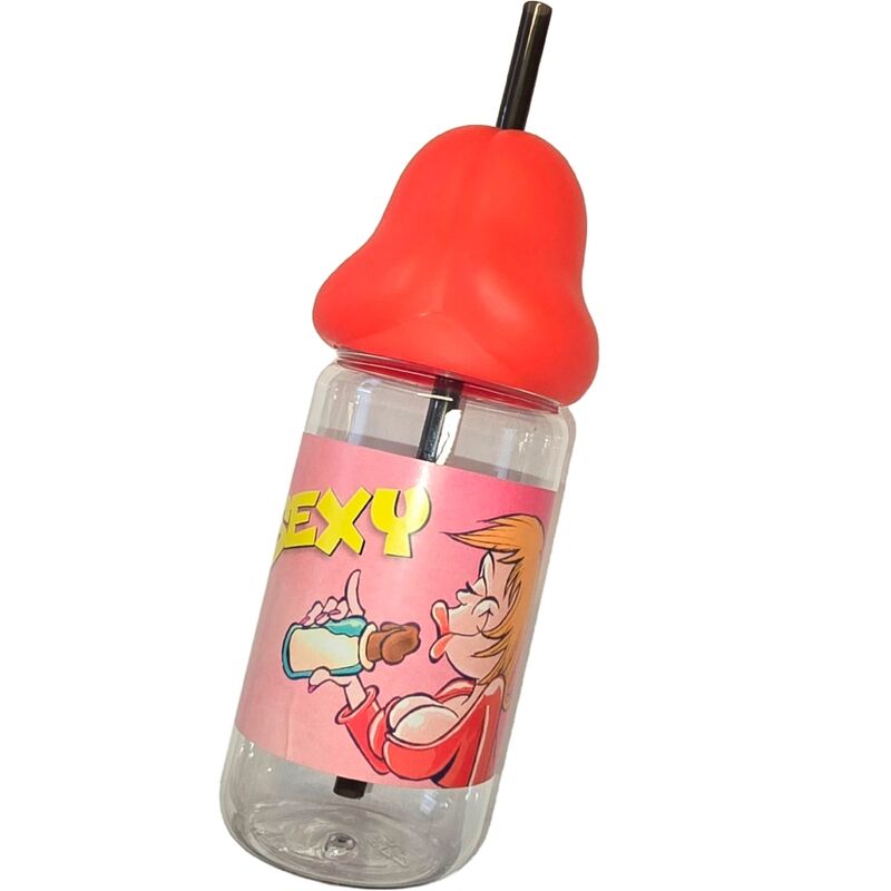 DIABLO PICANTE - BIBERON ROUGE EN FORME DE PÉNIS DE 360 ML