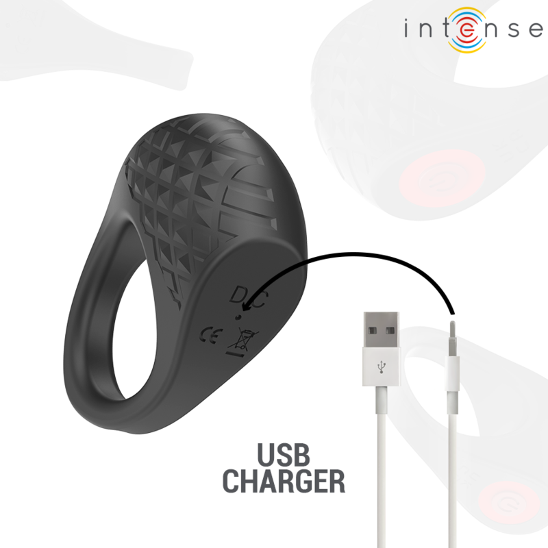 INTENSE - ANNEAU PÉNIEN VIBRANT CLOVER 10 VIBRATIONS NOIR