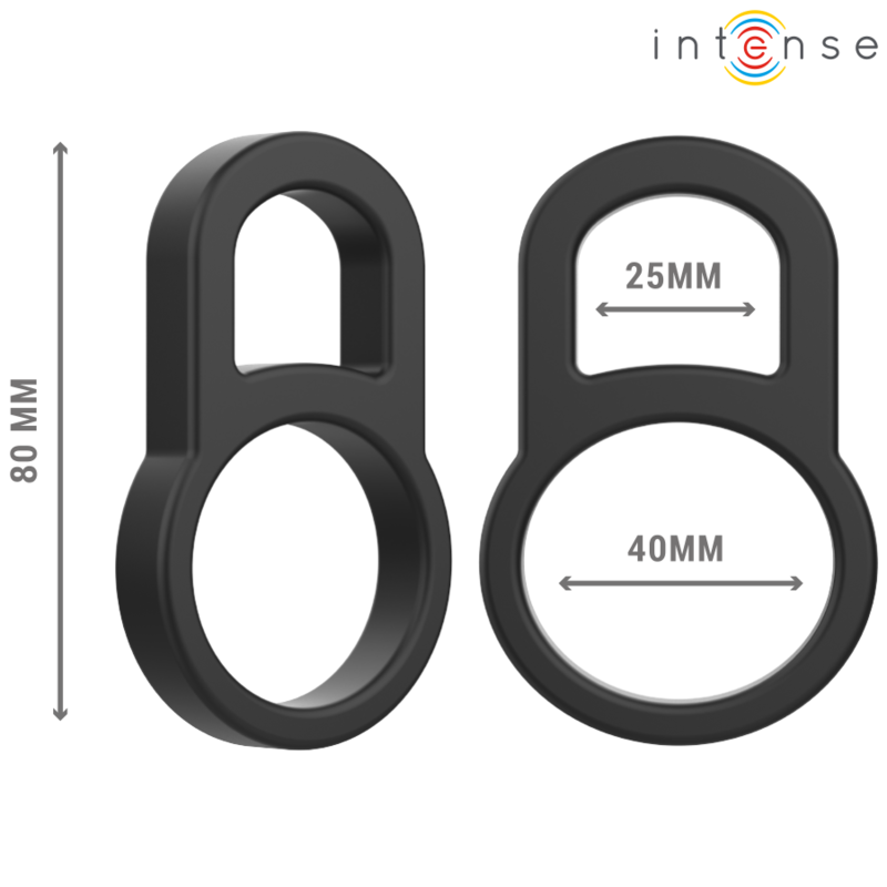 INTENSE - BOBBY DOUBLE ANNEAU PÉNIEN EN SILICONE NOIR