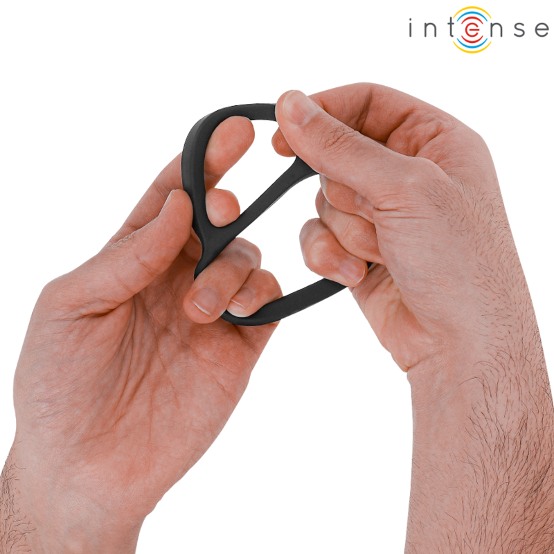 INTENSE - BOBBY DOUBLE ANNEAU PÉNIEN EN SILICONE NOIR
