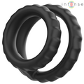 INTENSE - ANNEAU DOUBLE EN SILICONE POUR PÉNIS DEWEY NOIR MODÈLE 2