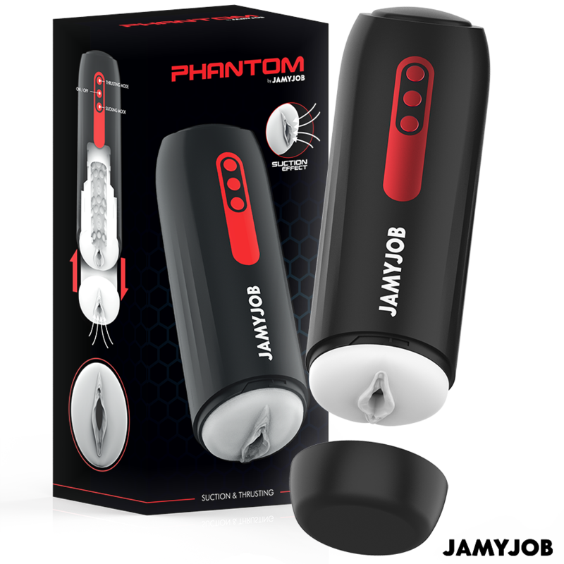 JAMYJOB - MASTURBATEUR VAGINAL AUTOMATIQUE PHANTOM 5 MODES D'ASPIRATION ET DE POUSSÉE
