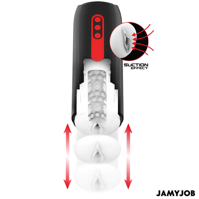 JAMYJOB - MASTURBATEUR VAGINAL AUTOMATIQUE PHANTOM 5 MODES D'ASPIRATION ET DE POUSSÉE