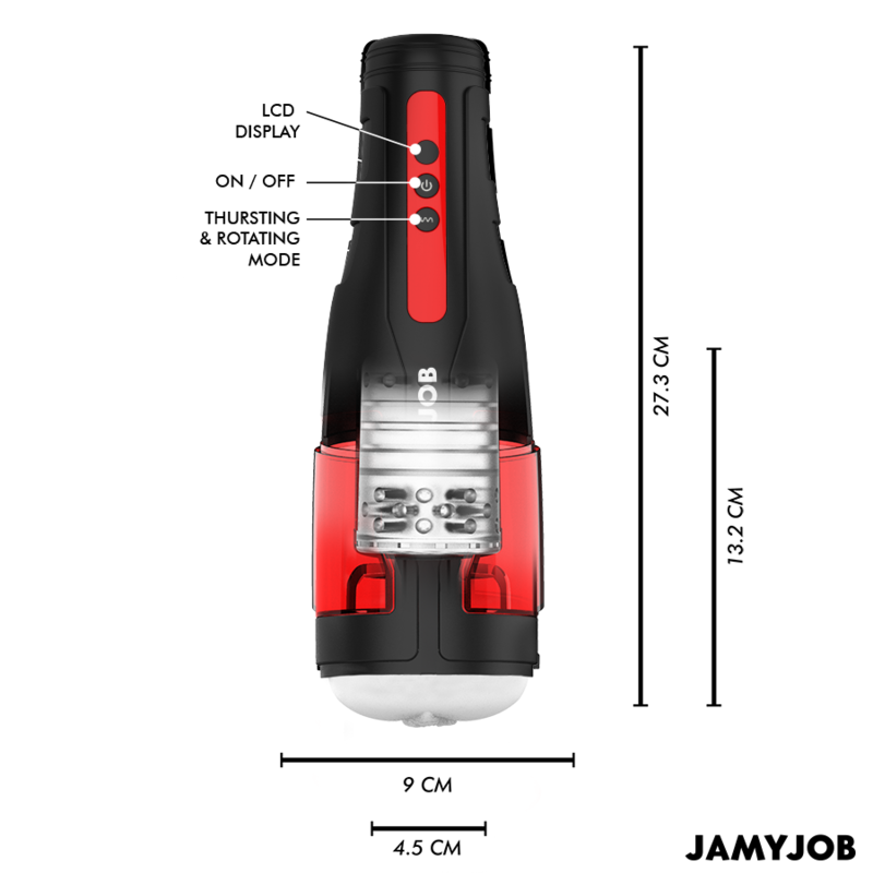 JAMYJOB - CYCLONE MASTURBATEUR VAGINAL AUTOMATIQUE 10 MODES DE ROTATION ET DE POUSSÉE