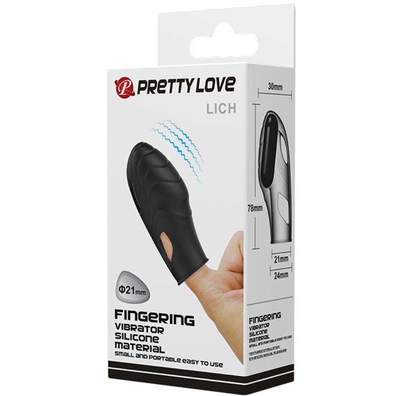 PRETTY LOVE - VIBROMASSEUR DE DOIGT EN SILICONE LICH NOIR