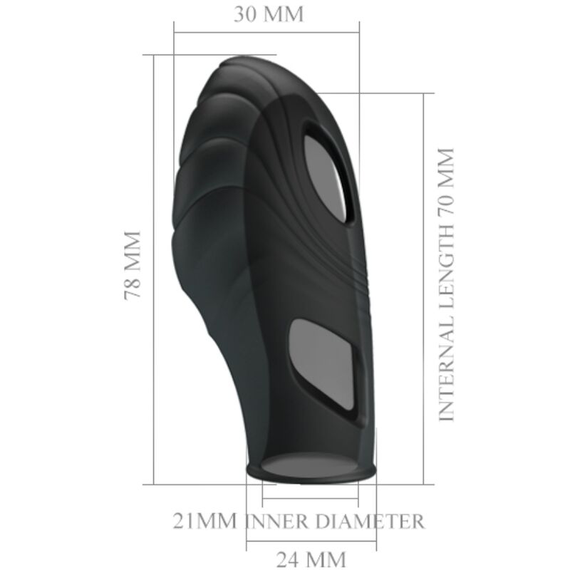 PRETTY LOVE - VIBROMASSEUR DE DOIGT EN SILICONE LICH NOIR