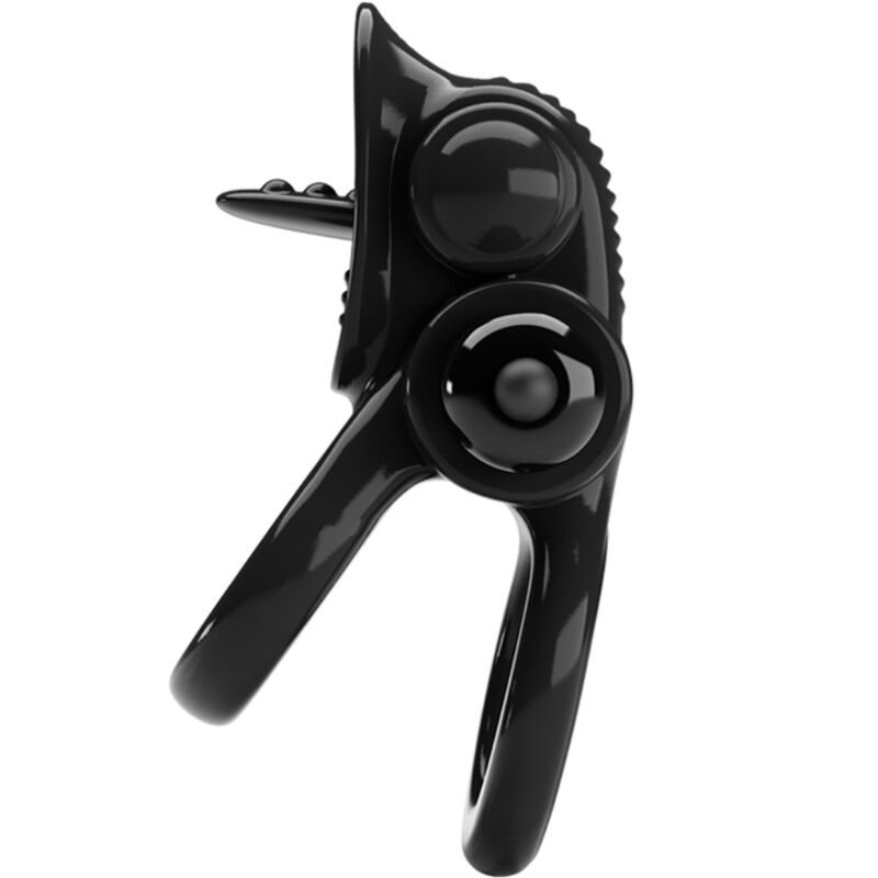 PRETTY LOVE - PASSIONATE RING DOUBLE ANNEAU VIBRANT + STIMULATEUR CLITORIDIEN NOIR