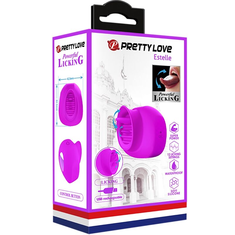 PRETTY LOVE - STIMULATEUR LANGUE-CLITORIS ESTELLE 12 VIBRATIONS VIOLET