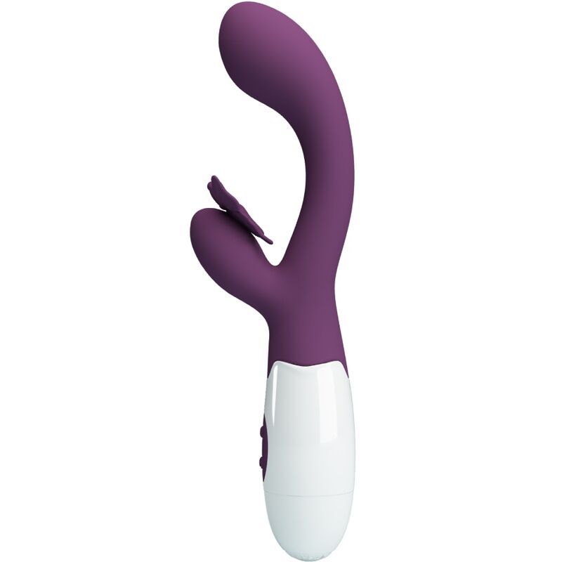 PRETTY LOVE - VIBROMASSEUR LAPIN ET STIMULATEUR CLITORIDIEN PAPILLON ET POINT G VIOLET