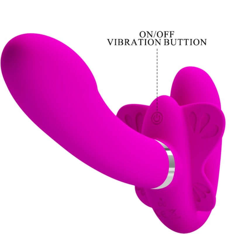 PRETTY LOVE - VIBROMASSEUR DOUBLE SANGLE VALERIE 12 VIBRATIONS VIOLET