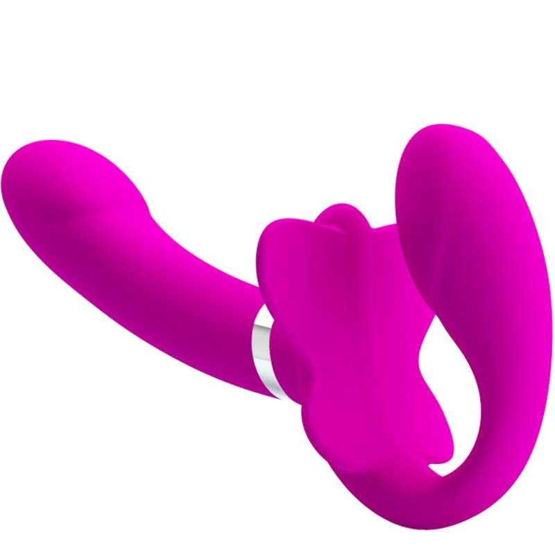 PRETTY LOVE - VIBROMASSEUR DOUBLE SANGLE VALERIE 12 VIBRATIONS VIOLET