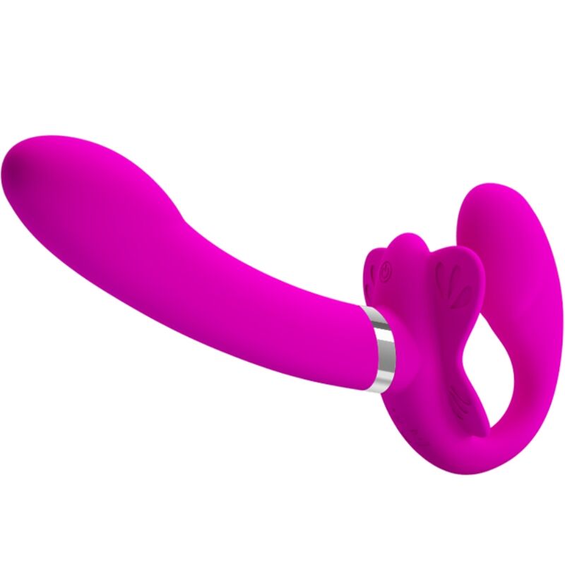 PRETTY LOVE - VIBROMASSEUR DOUBLE SANGLE VALERIE 12 VIBRATIONS VIOLET