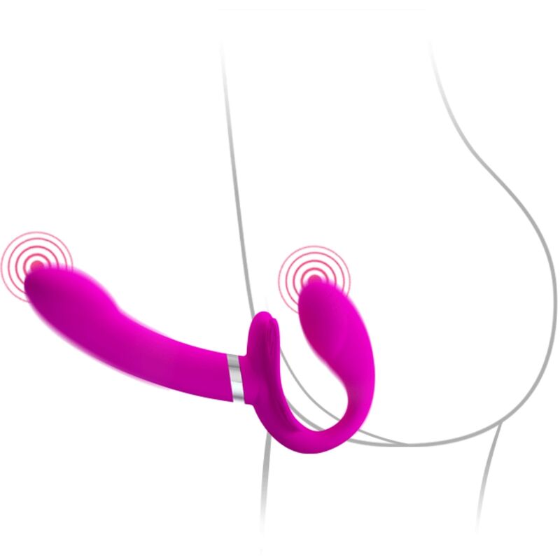 PRETTY LOVE - VIBROMASSEUR DOUBLE SANGLE VALERIE 12 VIBRATIONS VIOLET