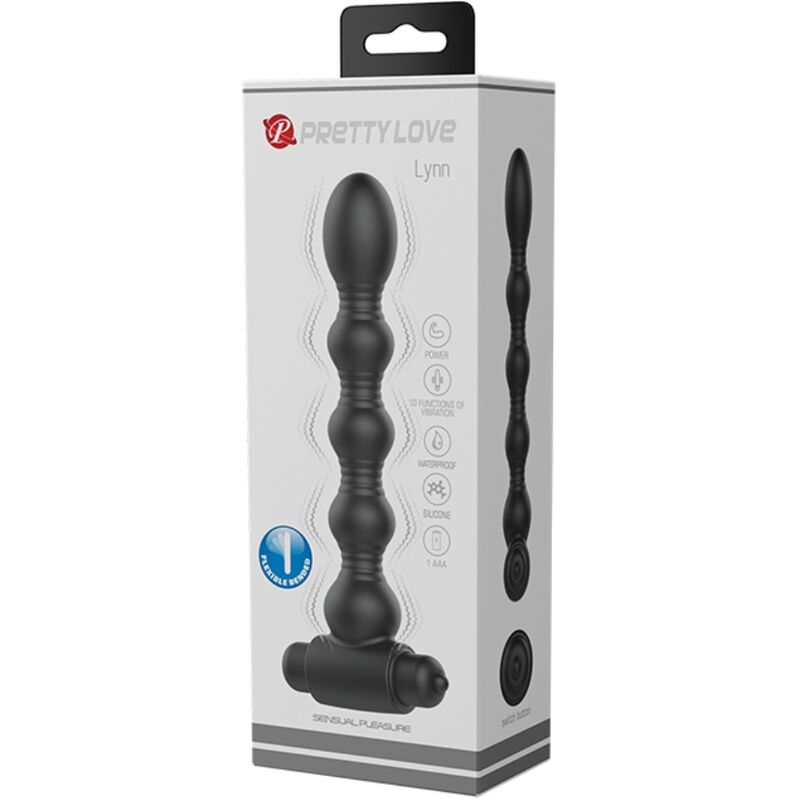 PRETTY LOVE - LYNN PLUG ANAL EN SILICONE 10 VIBRATIONS NOIR