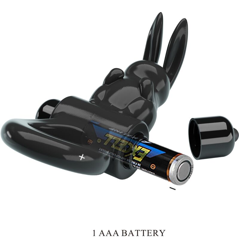 PRETTY LOVE - ANNEAU VIBRANT LAPIN EXCITANT 10 VIBRATIONS NOIR