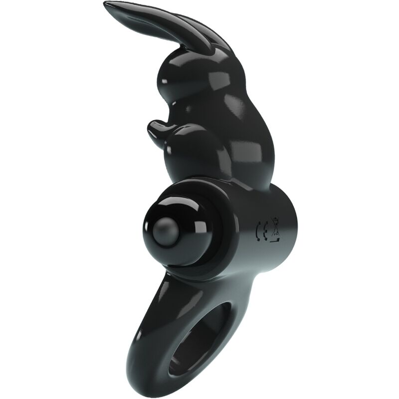 PRETTY LOVE - ANNEAU VIBRANT LAPIN EXCITANT 10 VIBRATIONS NOIR
