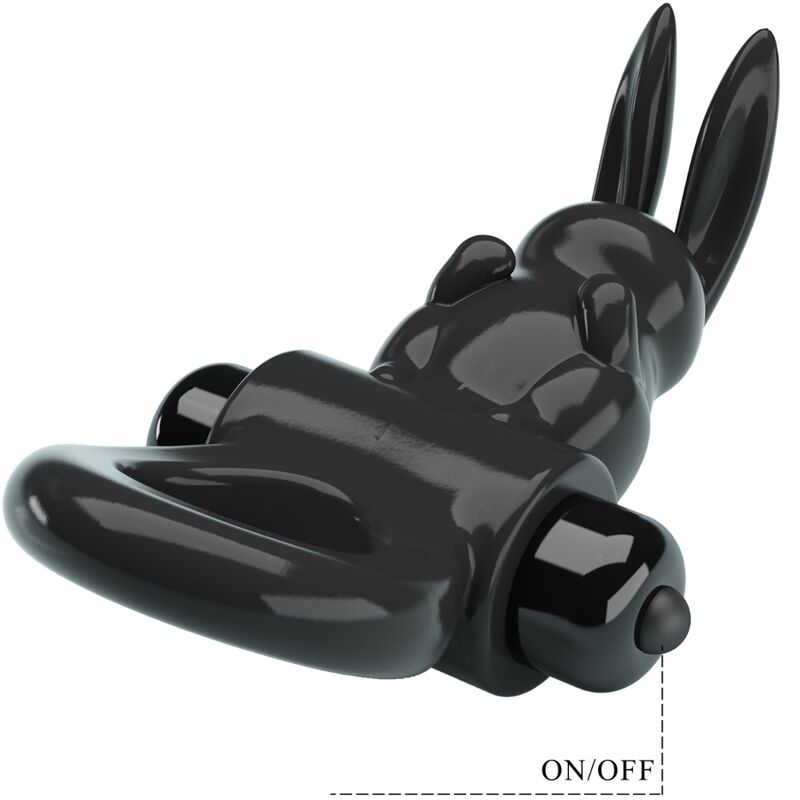 PRETTY LOVE - ANNEAU VIBRANT LAPIN EXCITANT 10 VIBRATIONS NOIR