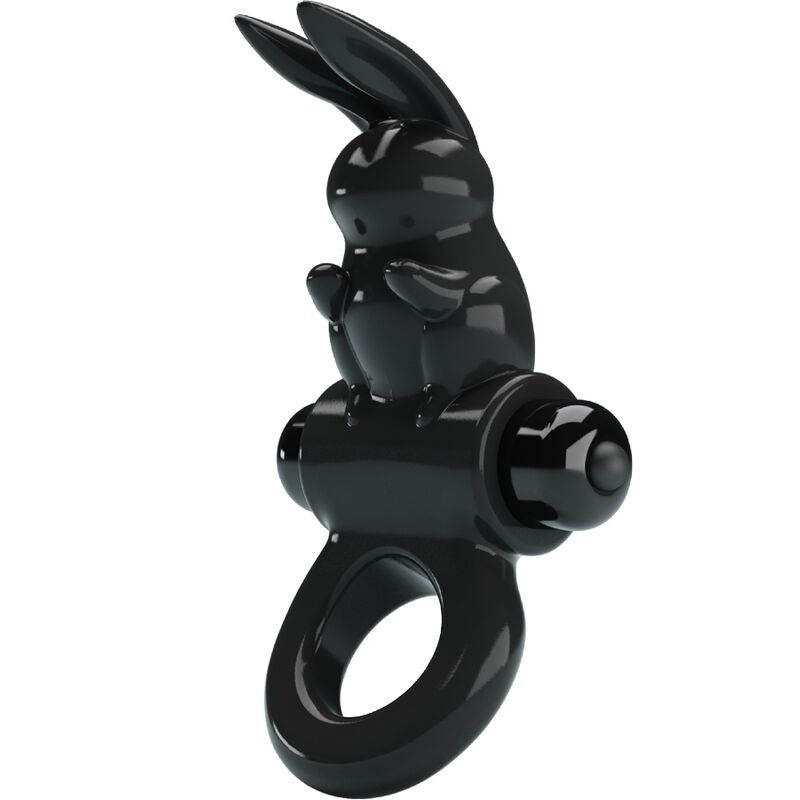 PRETTY LOVE - ANNEAU VIBRANT LAPIN EXCITANT 10 VIBRATIONS NOIR