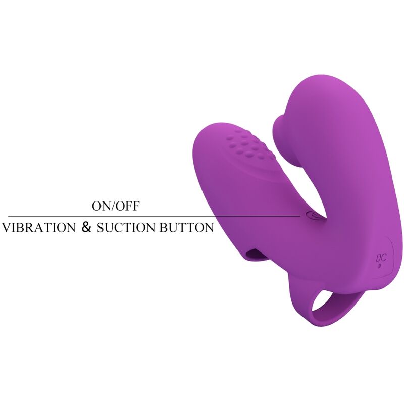 PRETTY LOVE - VIBROMASSEUR DE DOIGT ATHENA AVEC STIMULATEUR CLITORIDIEN VIOLET