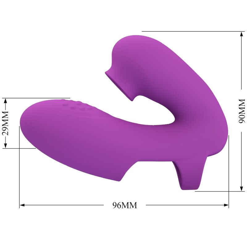 PRETTY LOVE - VIBROMASSEUR DE DOIGT ATHENA AVEC STIMULATEUR CLITORIDIEN VIOLET