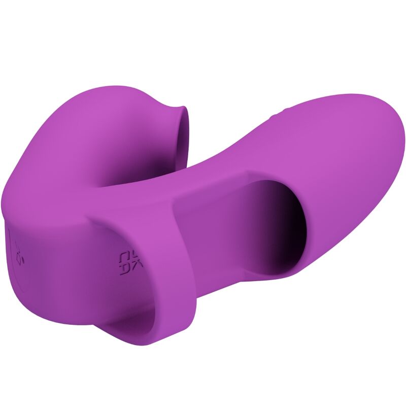 PRETTY LOVE - VIBROMASSEUR DE DOIGT ATHENA AVEC STIMULATEUR CLITORIDIEN VIOLET