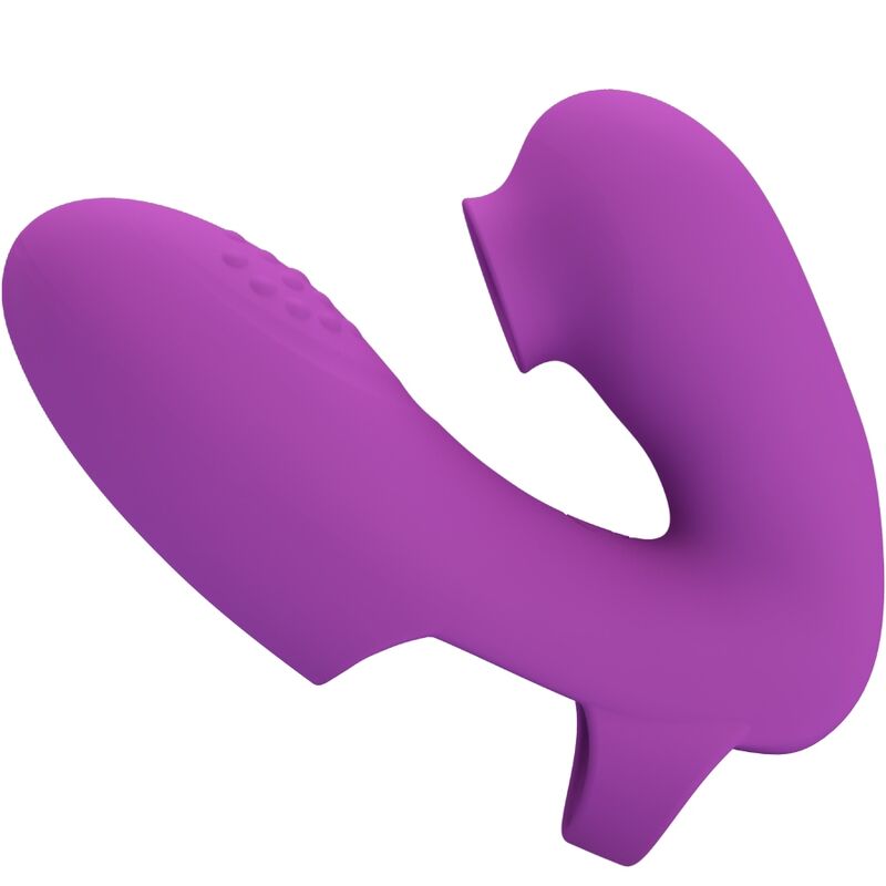 PRETTY LOVE - VIBROMASSEUR DE DOIGT ATHENA AVEC STIMULATEUR CLITORIDIEN VIOLET