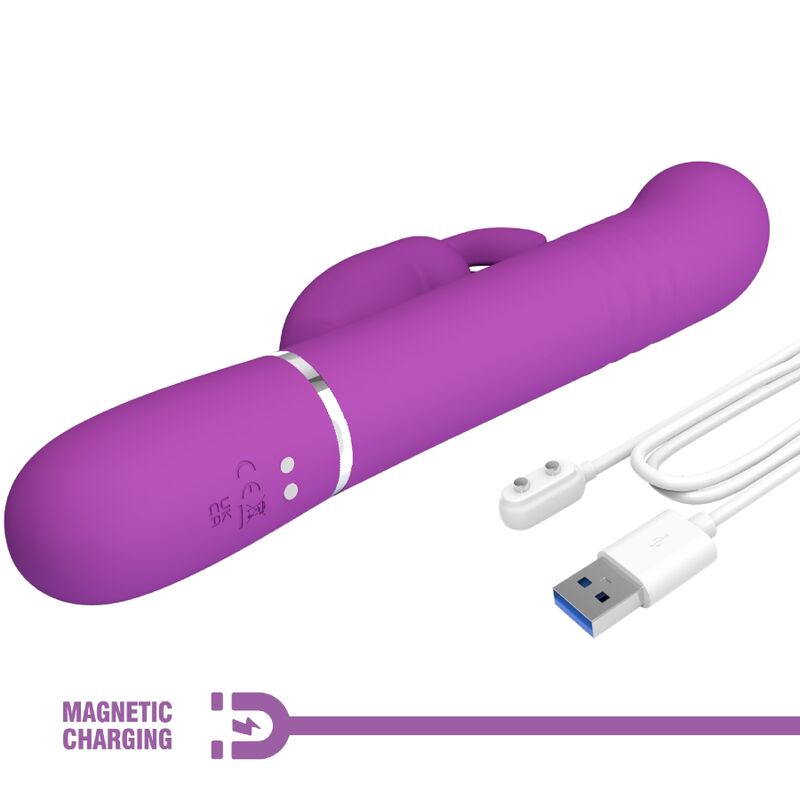 PRETTY LOVE - VIBROMASSEUR LAPIN MULTIFONCTIONS 4 EN 1 COALE VIOLET