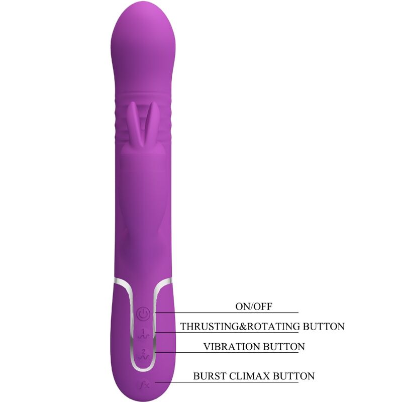 PRETTY LOVE - VIBROMASSEUR LAPIN MULTIFONCTIONS 4 EN 1 COALE VIOLET