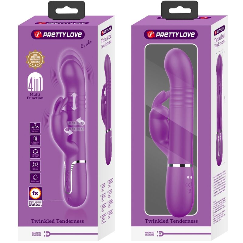 PRETTY LOVE - VIBROMASSEUR LAPIN MULTIFONCTIONS 4 EN 1 COALE VIOLET