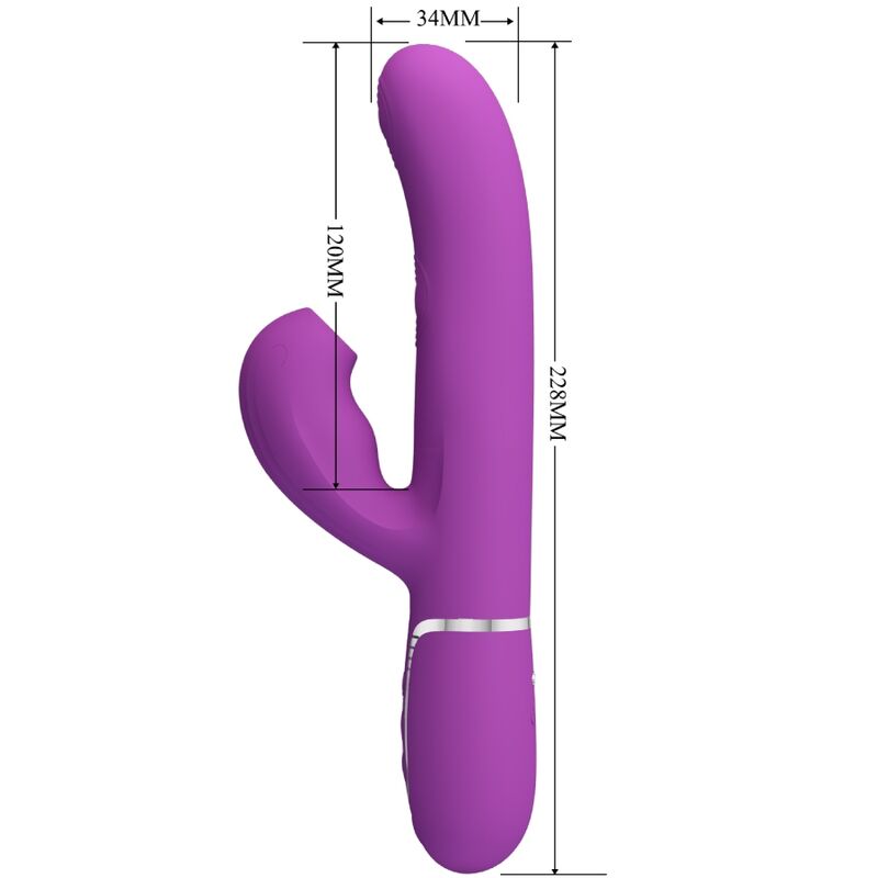 PRETTY LOVE - PERLITA VIBRATEUR LAPIN MULTIFONCTION 3 EN 1 VIOLET