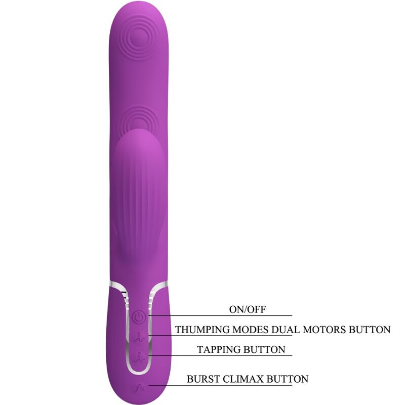 PRETTY LOVE - PERLITA VIBRATEUR LAPIN MULTIFONCTION 3 EN 1 VIOLET