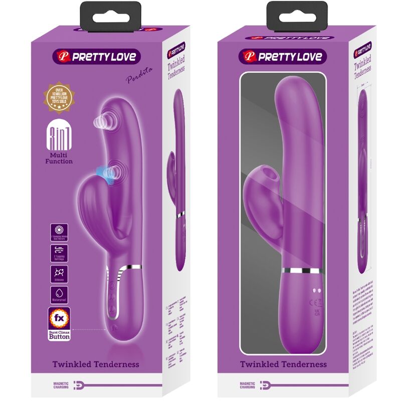 PRETTY LOVE - PERLITA VIBRATEUR LAPIN MULTIFONCTION 3 EN 1 VIOLET