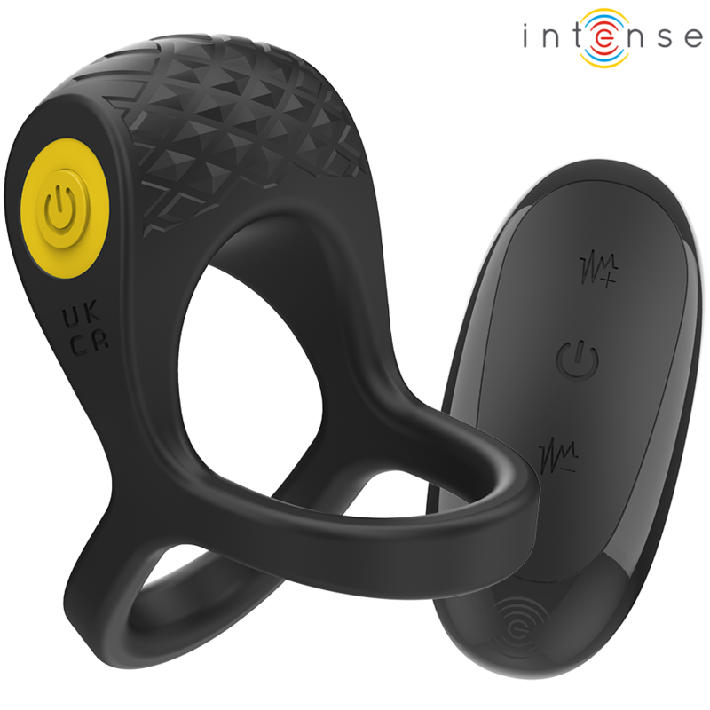 INTENSE - ANNEAU VIBRANT DOUBLE PÉNIS ALEX 10 VIBRATIONS NOIR