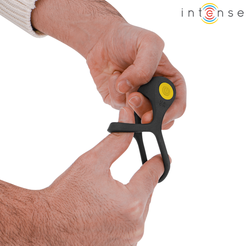 INTENSE - ANNEAU VIBRANT DOUBLE PÉNIS ALEX 10 VIBRATIONS NOIR