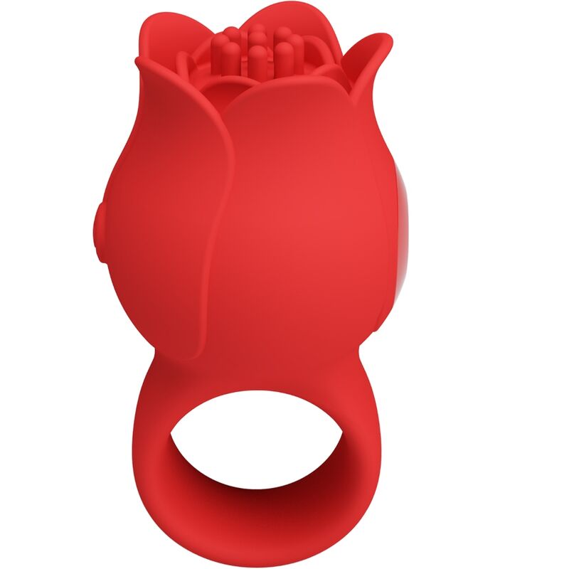 PRETTY LOVE - VIBROMASSEUR DE DOIGT EN FORME DE ROSE 10 VIBRATIONS ROUGE