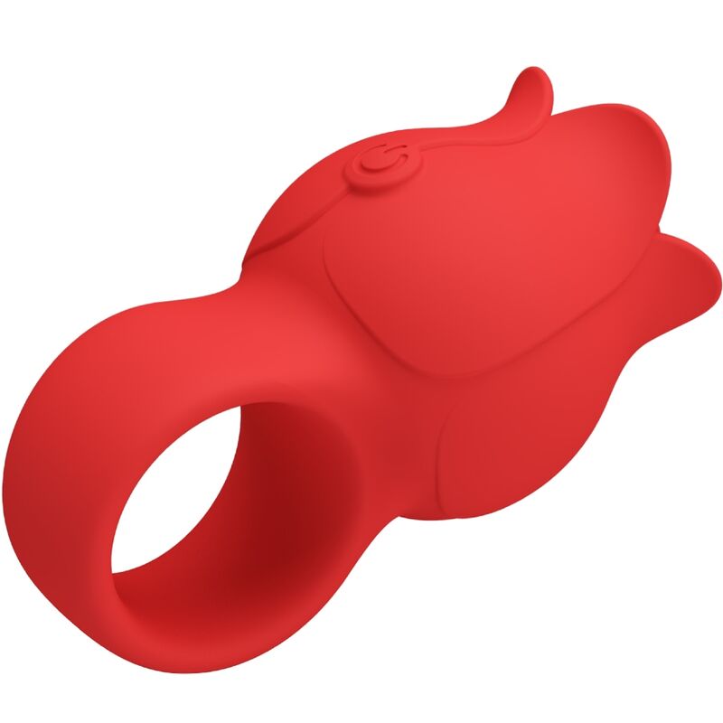 PRETTY LOVE - VIBROMASSEUR DE DOIGT EN FORME DE ROSE 10 VIBRATIONS ROUGE