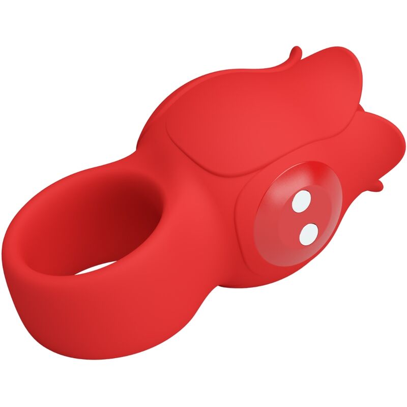 PRETTY LOVE - VIBROMASSEUR DE DOIGT EN FORME DE ROSE 10 VIBRATIONS ROUGE