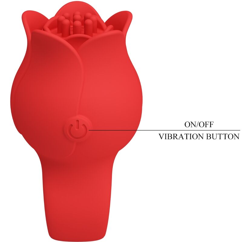PRETTY LOVE - VIBROMASSEUR DE DOIGT EN FORME DE ROSE 10 VIBRATIONS ROUGE