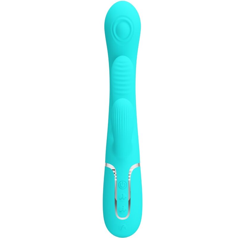 PRETTY LOVE - SHANIA TRIPLE RABBIT VIBROMASSEUR MULTIFONCTION 3 EN 1 BLEU
